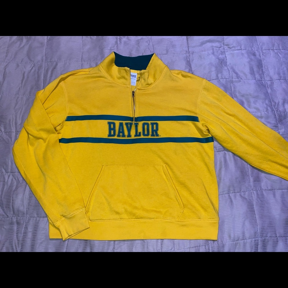 Yellow Baylor bears hoodie pullover by pink